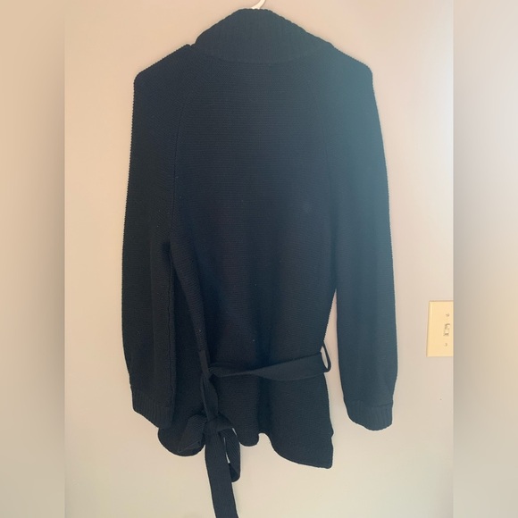 Womens Banana Republic Black Merino Wool Long Sleeve Button Warm Heavy Sweater M - Picture 8 of 10